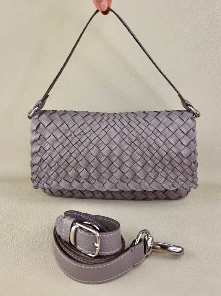 КЛАТЧ БАГЕТ ПЛЕТЕНЫЙ EMMA пыльно серая роза