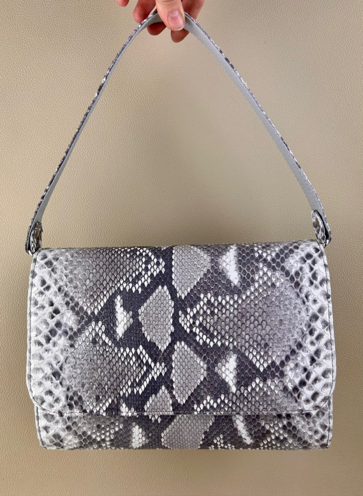 Клатч «Латте» из натурального питона