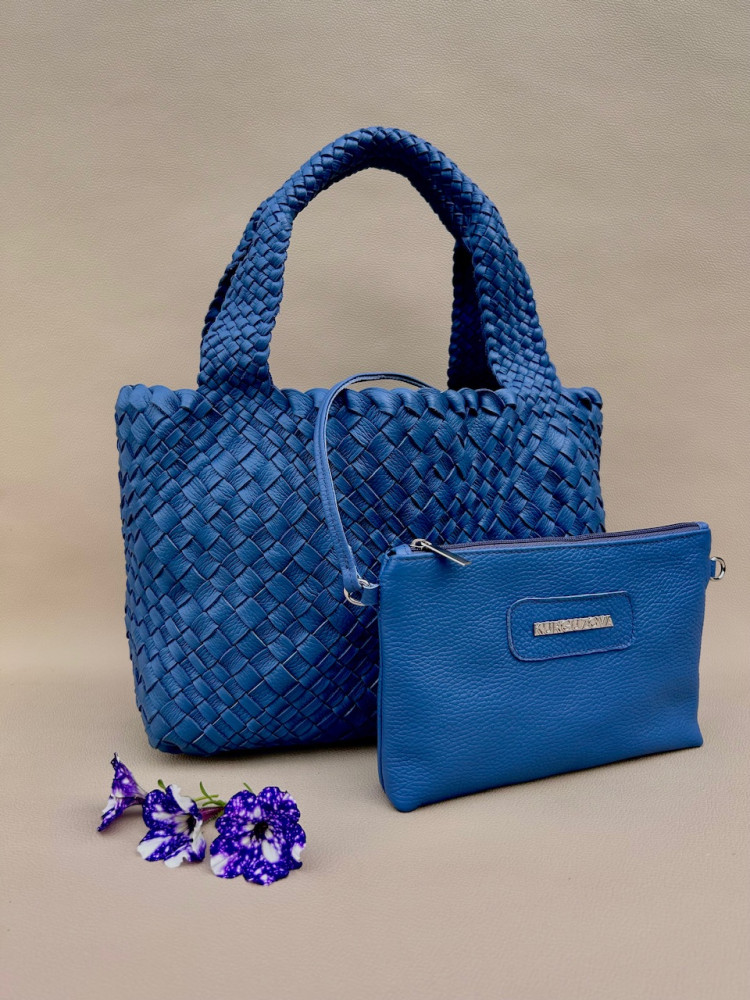 СУМКА ПЛЕТЕНЫЙ ТОУТ BELLA деним